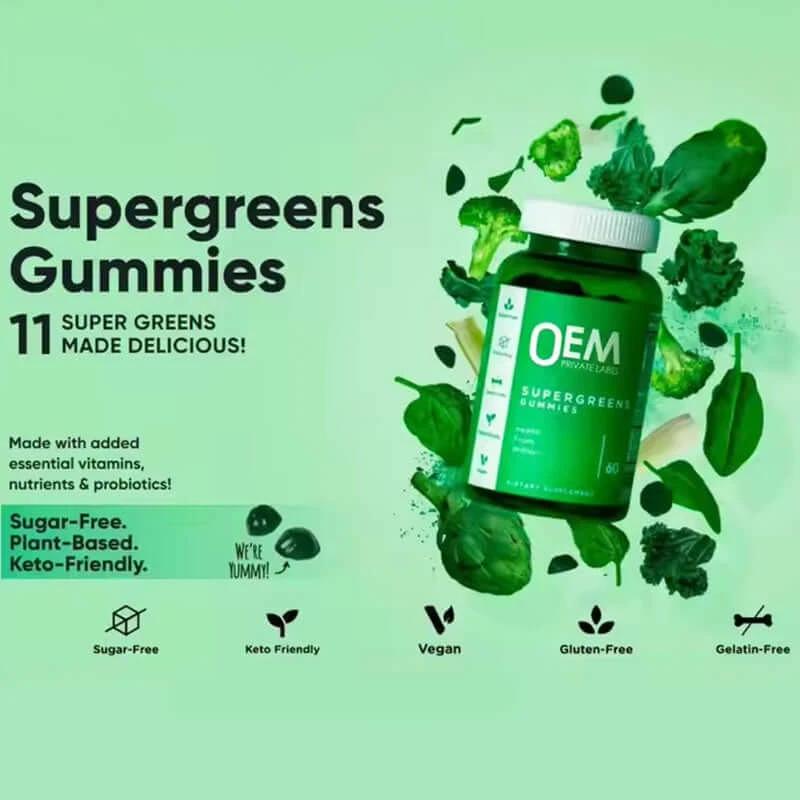 Vegetarian Super Green Vitamin Gummies For Beauty Lovers Radiant Skin And Wellness Antioxidant Boost by eprolo