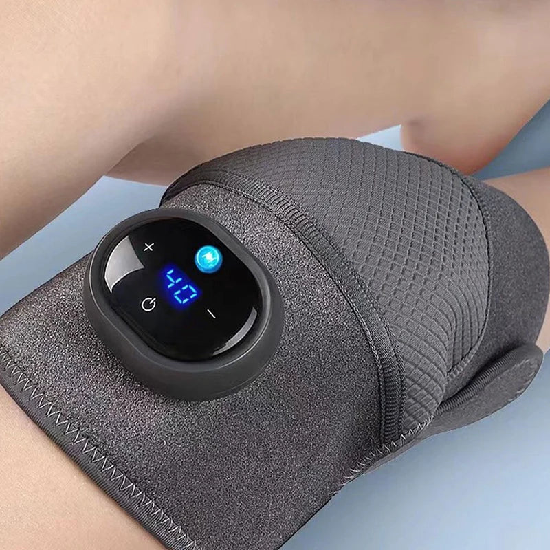 Self heating knee massager f